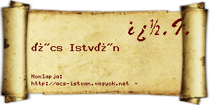 Ács István névjegykártya